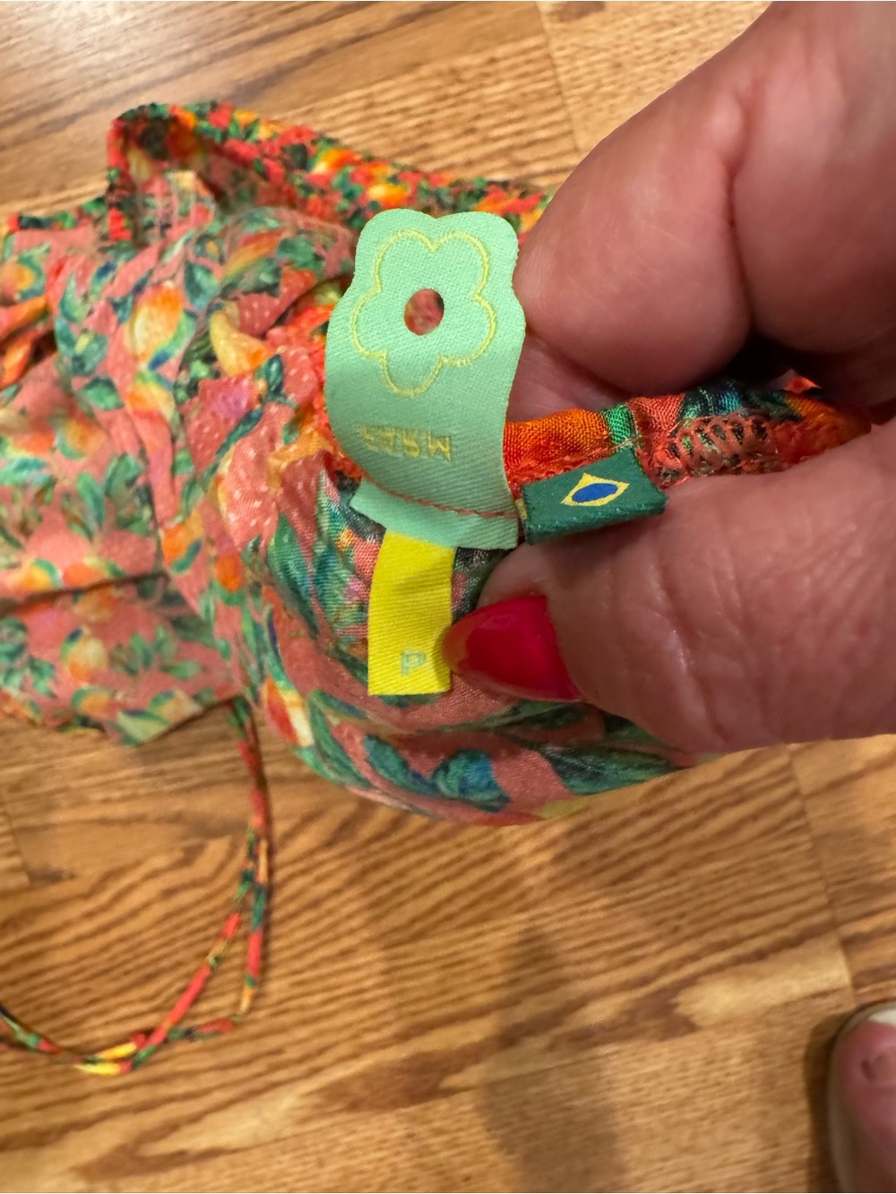 FARM Rio Orange Tropical Off-Shoulder Ruffle Crop Top - Picture 4 of 4